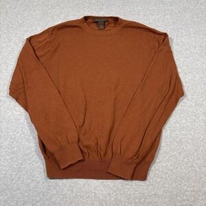 Sebastian Cooper Mens Sz M Orange Cashmere Blend Sweater Long Sleeve Preppy